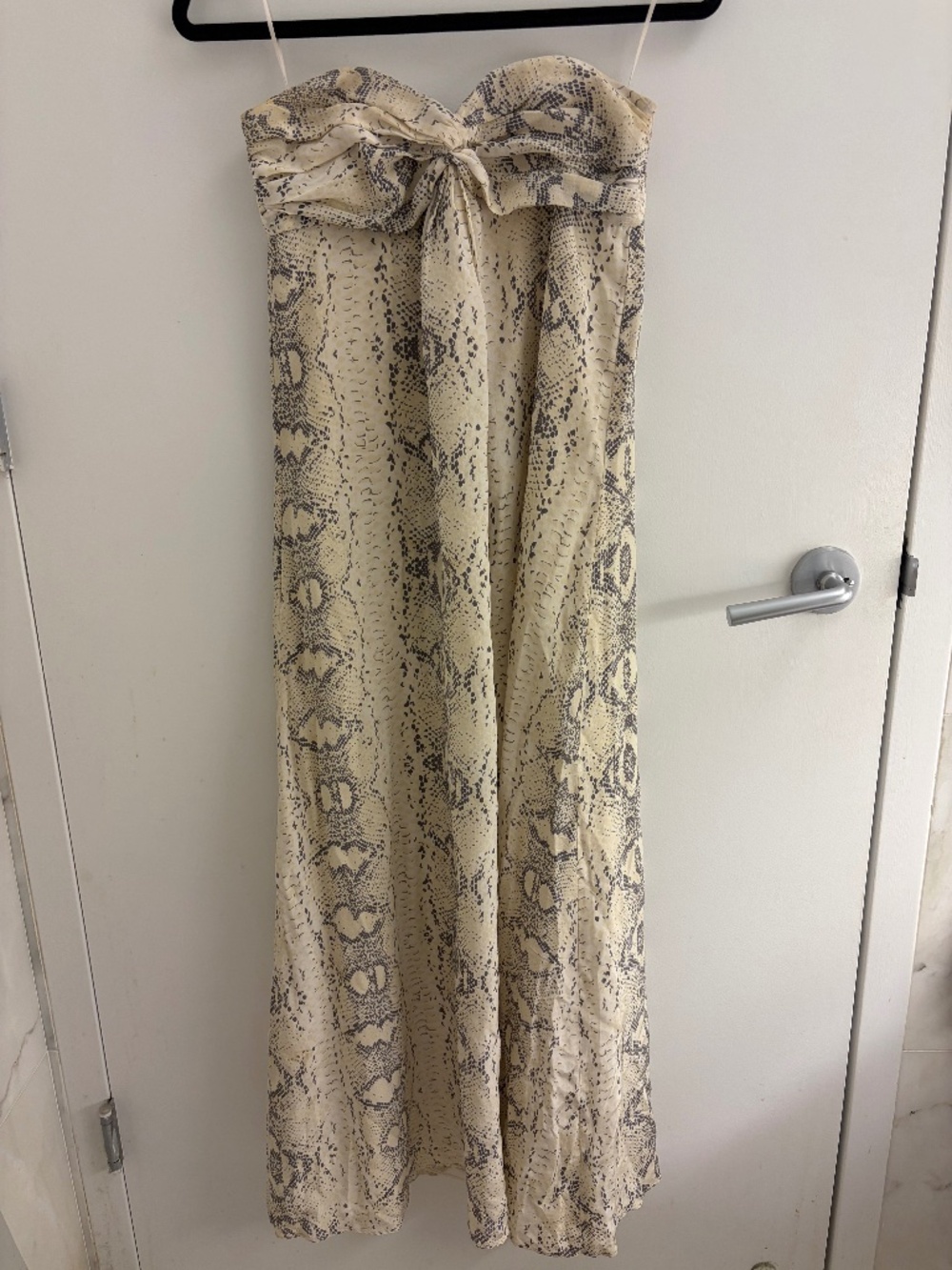 Jay Godfrey silk snakeskin print Y2K strapless maxi dress 4